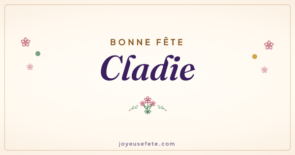 Image « Bonne fête Cladie » au format large