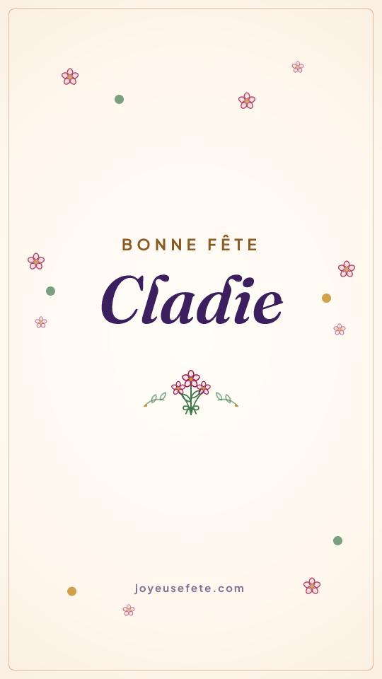 Image « Bonne fête Cladie » au format story