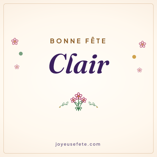 Image carrée « Bonne fête Clair » pour WhatsApp