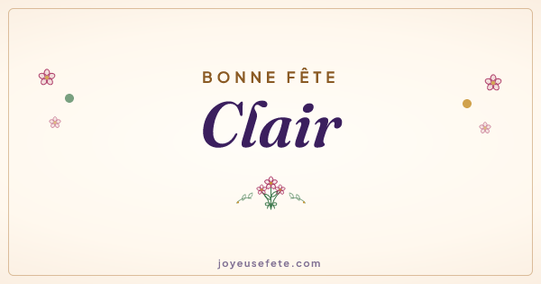 Image « Bonne fête Clair » au format large