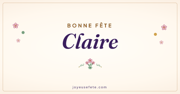 Image « Bonne fête Claire » au format large