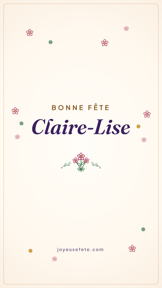 Image « Bonne fête Claire-Lise » au format story