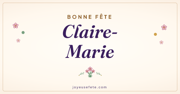 Image « Bonne fête Claire-Marie » au format large