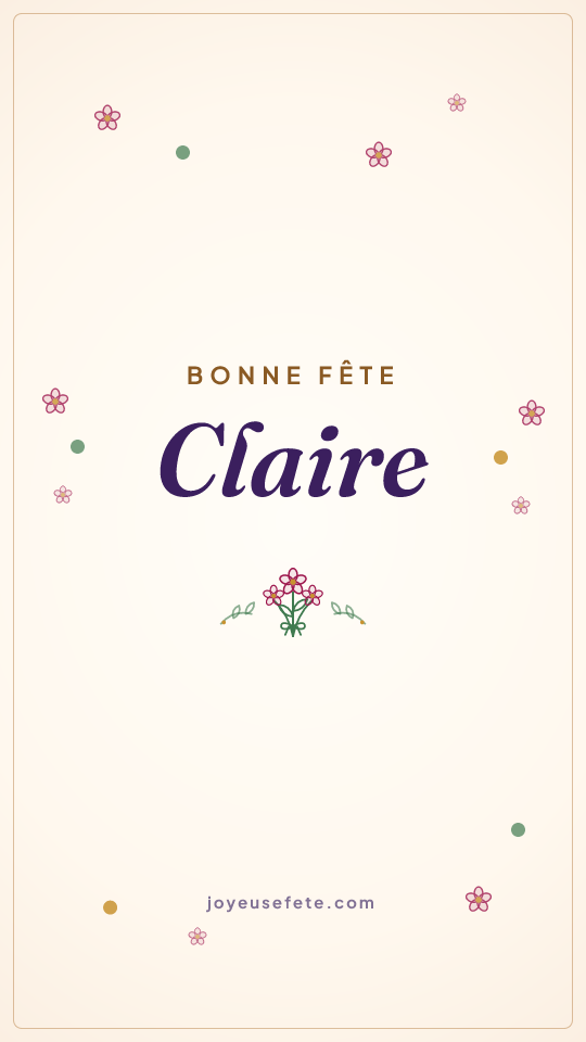 Image « Bonne fête Claire » au format story