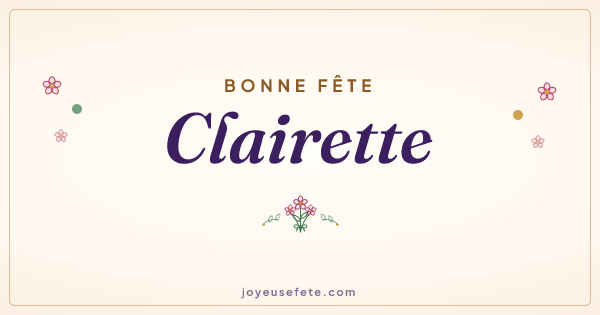 Image « Bonne fête Clairette » au format large