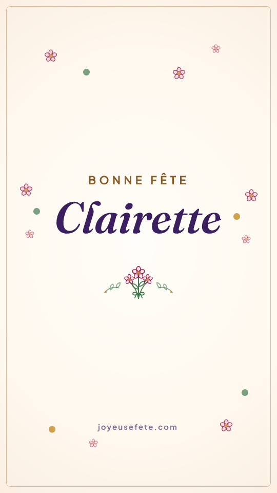 Image « Bonne fête Clairette » au format story