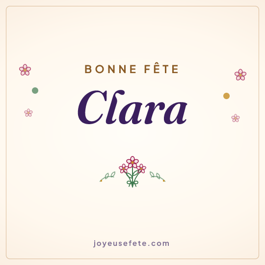 Image carrée « Bonne fête Clara » pour WhatsApp
