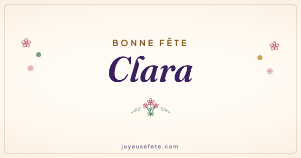 Image « Bonne fête Clara » au format large