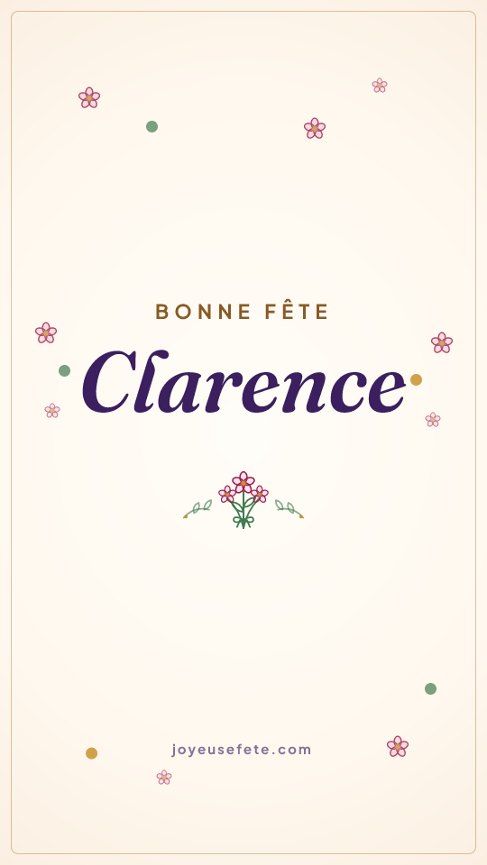 Image « Bonne fête Clarence » au format story