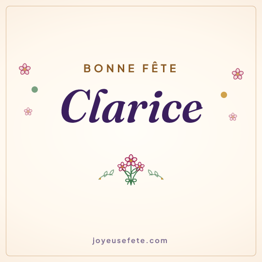 Image carrée « Bonne fête Clarice » pour WhatsApp