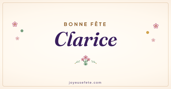 Image « Bonne fête Clarice » au format large
