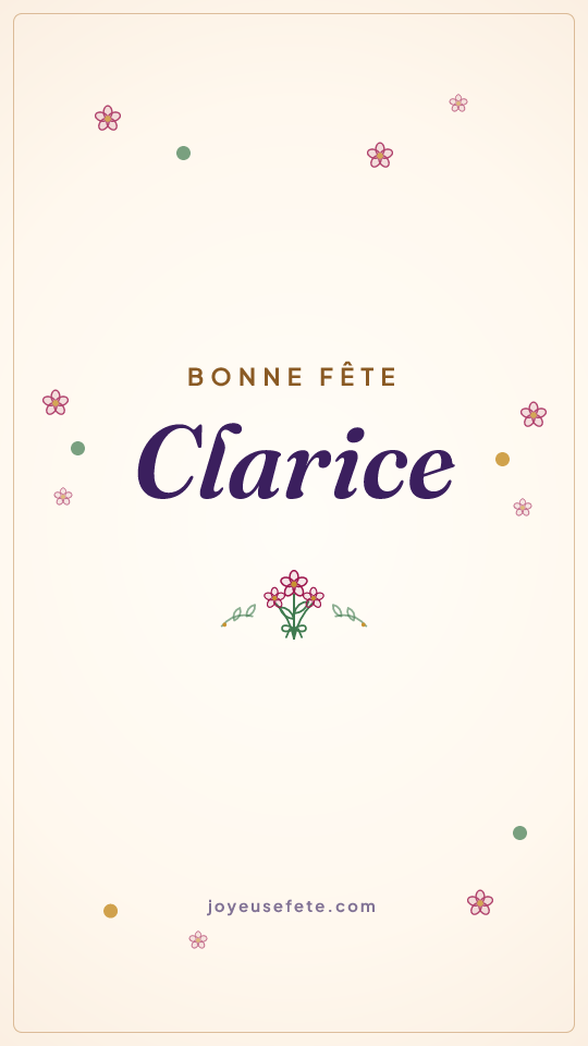 Image « Bonne fête Clarice » au format story