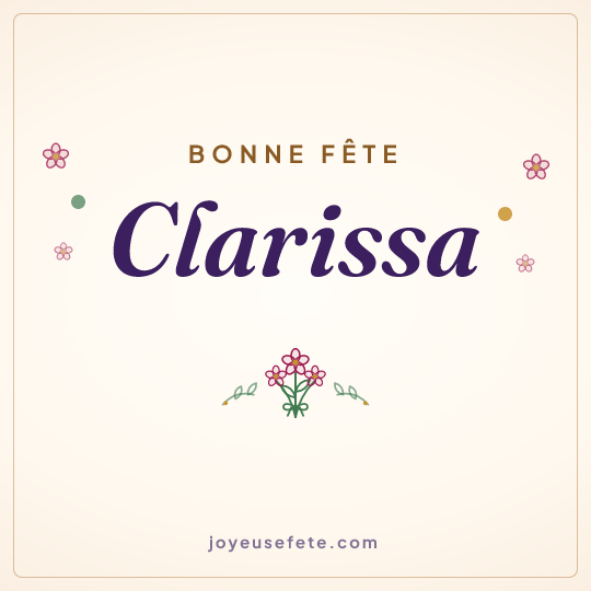 Image carrée « Bonne fête Clarissa » pour WhatsApp