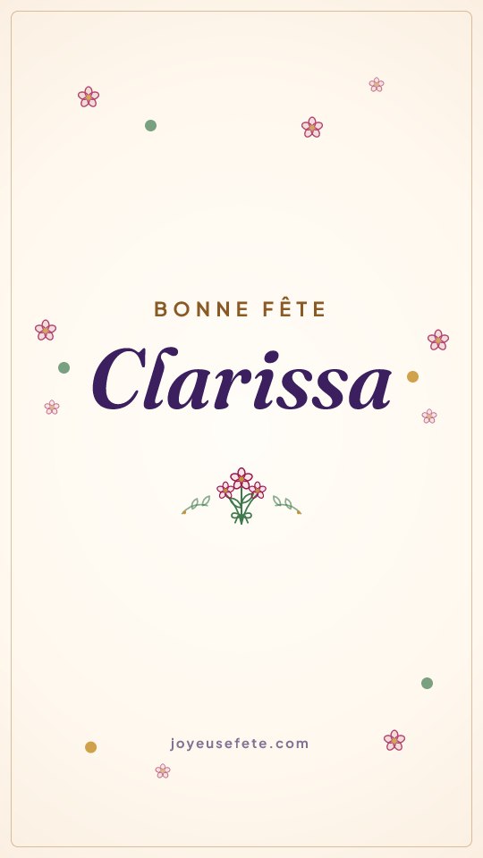 Image « Bonne fête Clarissa » au format story