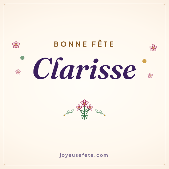 Image carrée « Bonne fête Clarisse » pour WhatsApp