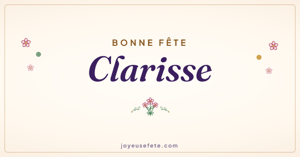 Image « Bonne fête Clarisse » au format large