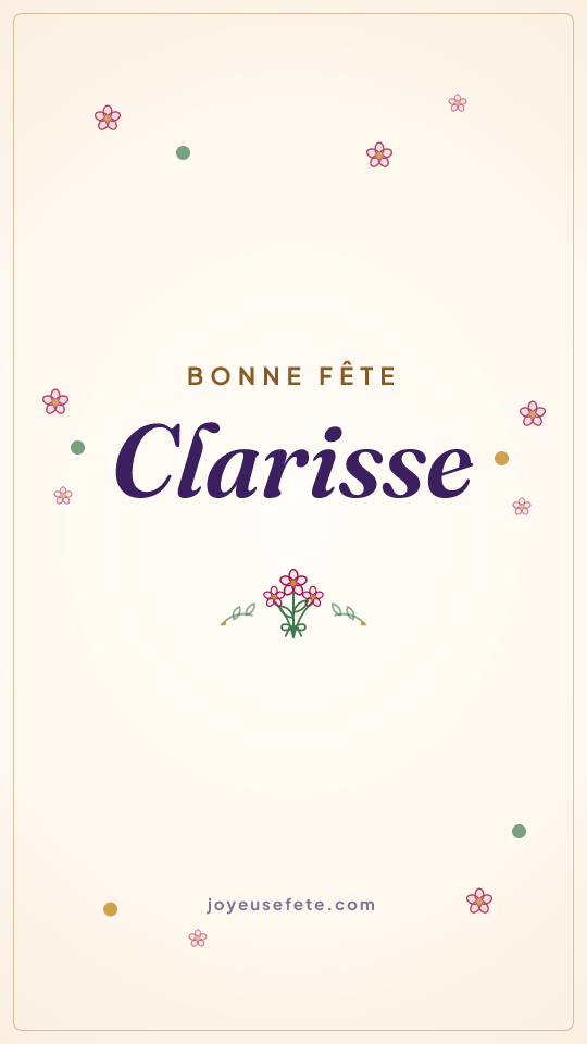 Image « Bonne fête Clarisse » au format story