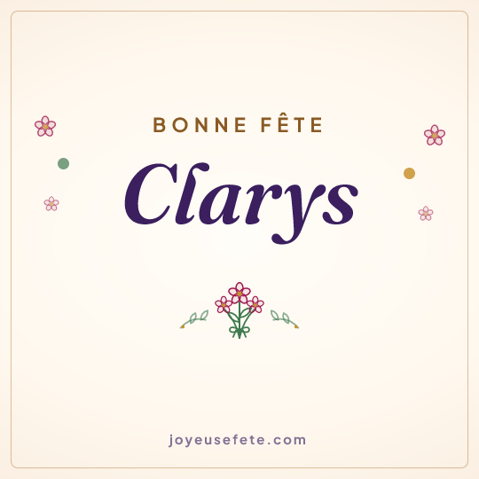 Image carrée « Bonne fête Clarys » pour WhatsApp