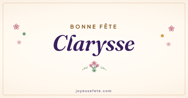 Image « Bonne fête Clarysse » au format large