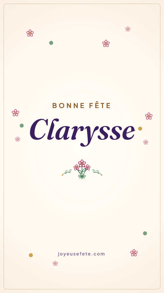 Image « Bonne fête Clarysse » au format story