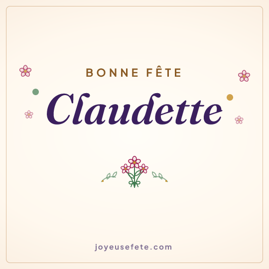 Image carrée « Bonne fête Claudette » pour WhatsApp