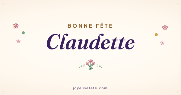Image « Bonne fête Claudette » au format large