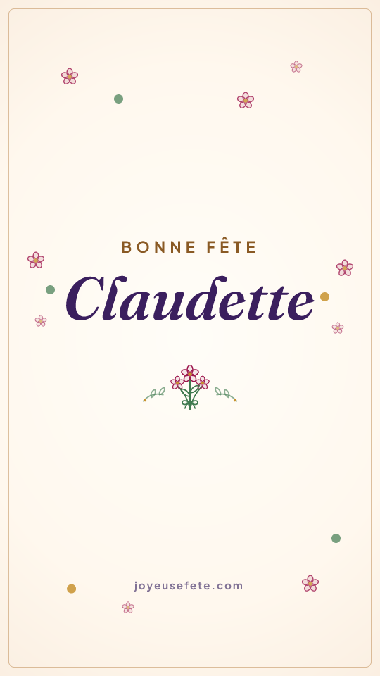 Image « Bonne fête Claudette » au format story