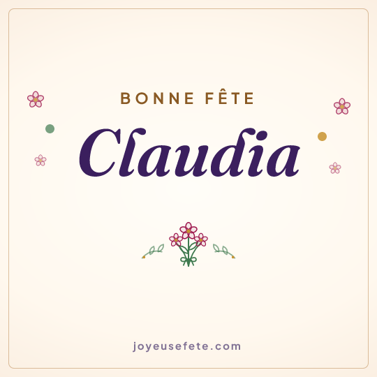 Image carrée « Bonne fête Claudia » pour WhatsApp