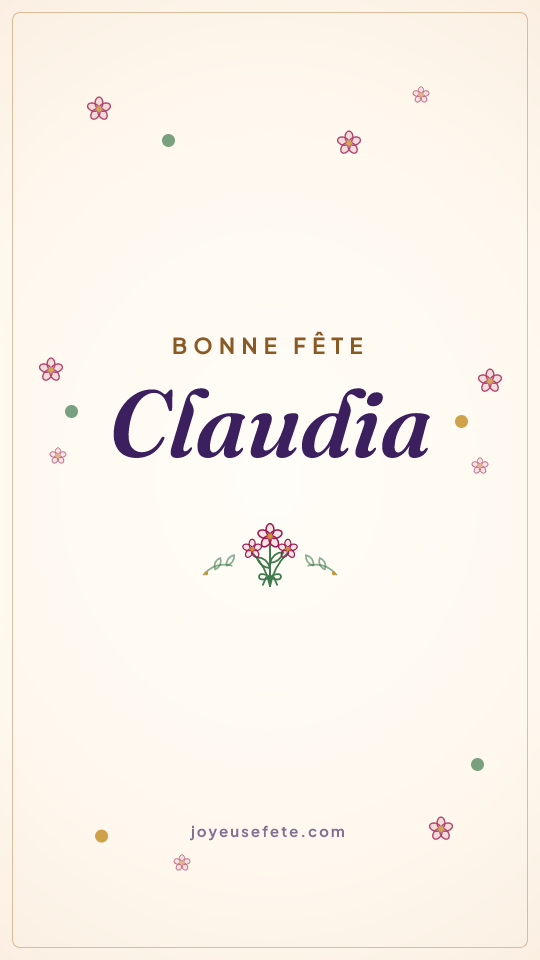 Image « Bonne fête Claudia » au format story