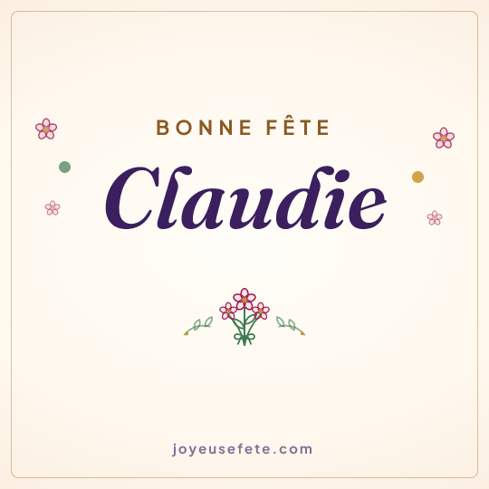 Image carrée « Bonne fête Claudie » pour WhatsApp