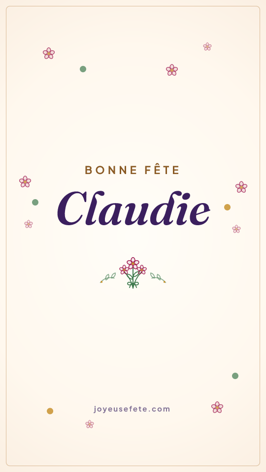 Image « Bonne fête Claudie » au format story