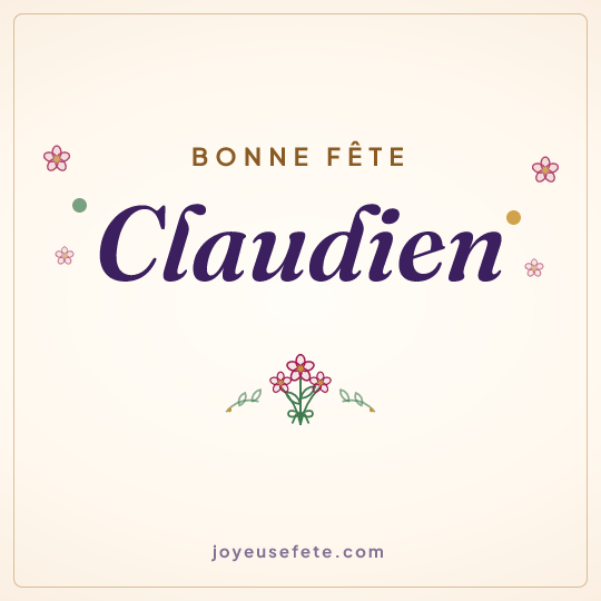 Image carrée « Bonne fête Claudien » pour WhatsApp