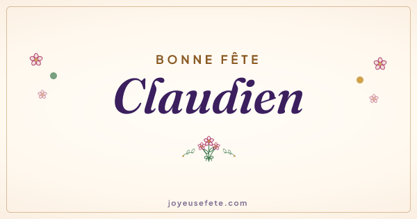 Image « Bonne fête Claudien » au format large