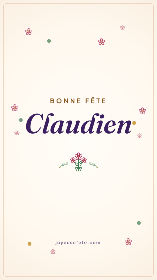 Image « Bonne fête Claudien » au format story