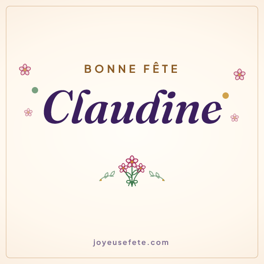 Image carrée « Bonne fête Claudine » pour WhatsApp