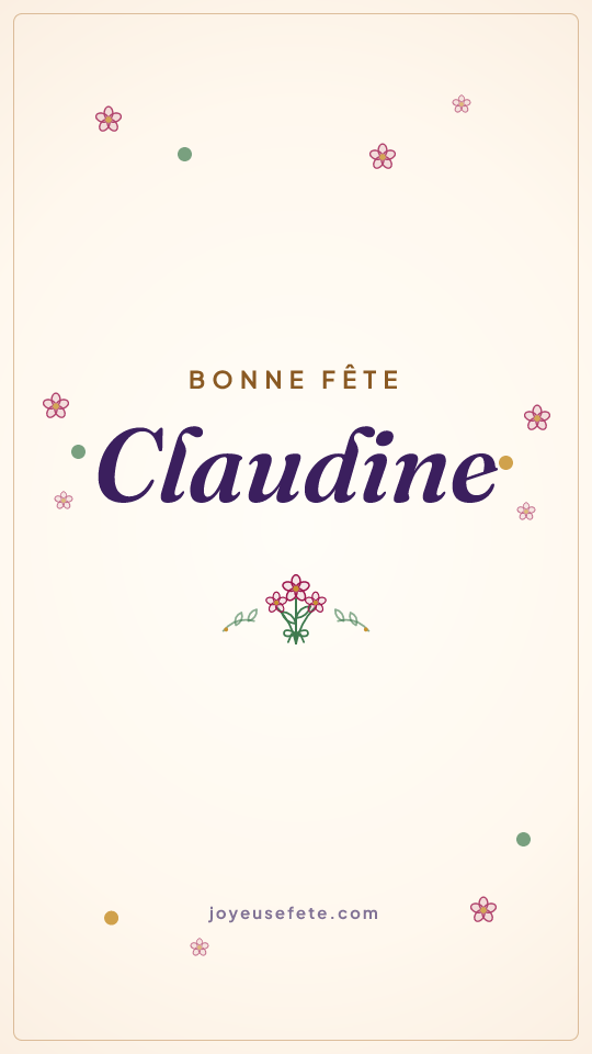 Image « Bonne fête Claudine » au format story