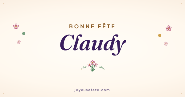 Image « Bonne fête Claudy » au format large