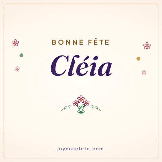 Image carrée « Bonne fête Cléia » pour WhatsApp