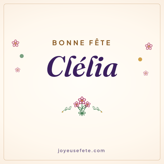 Image carrée « Bonne fête Clélia » pour WhatsApp
