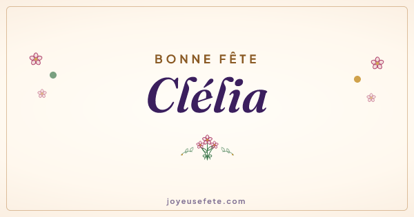 Image « Bonne fête Clélia » au format large
