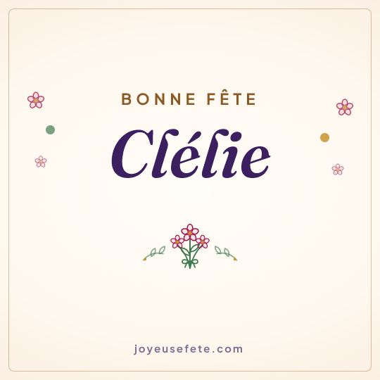 Image carrée « Bonne fête Clélie » pour WhatsApp