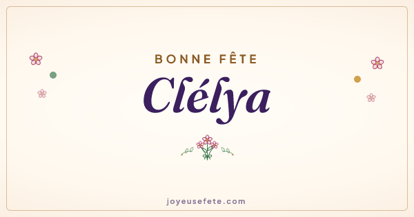 Image « Bonne fête Clélya » au format large