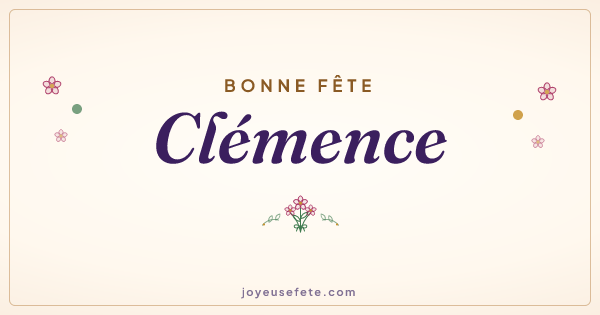 Image « Bonne fête Clémence » au format large