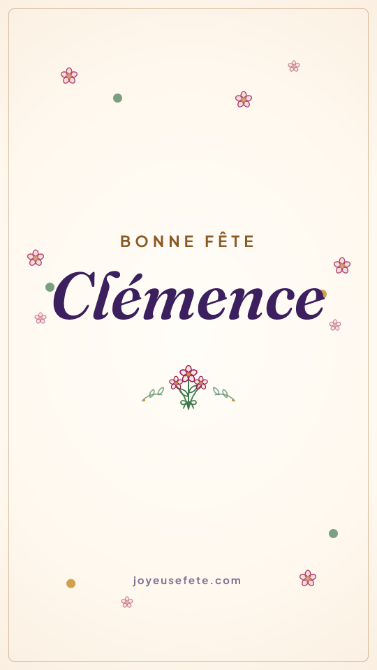 Image « Bonne fête Clémence » au format story