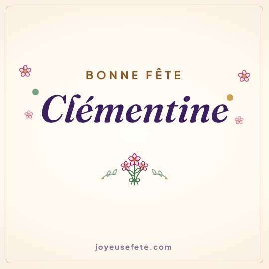Image carrée « Bonne fête Clémentine » pour WhatsApp