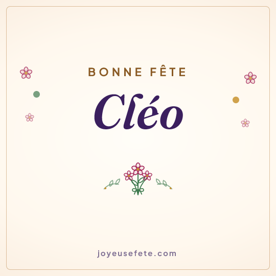 Image carrée « Bonne fête Cléo » pour WhatsApp