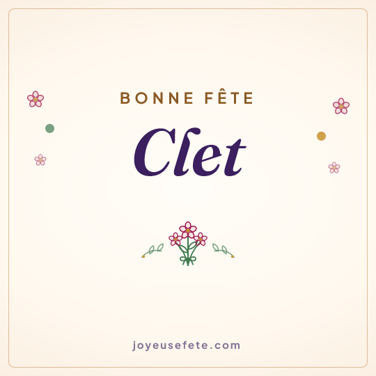 Image carrée « Bonne fête Clet » pour WhatsApp