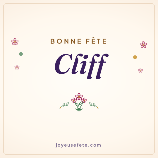 Image carrée « Bonne fête Cliff » pour WhatsApp