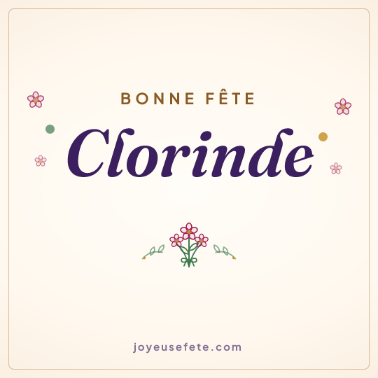 Image carrée « Bonne fête Clorinde » pour WhatsApp