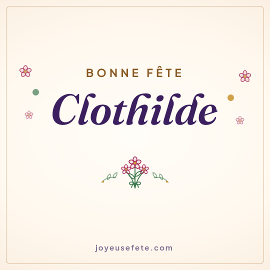 Image carrée « Bonne fête Clothilde » pour WhatsApp